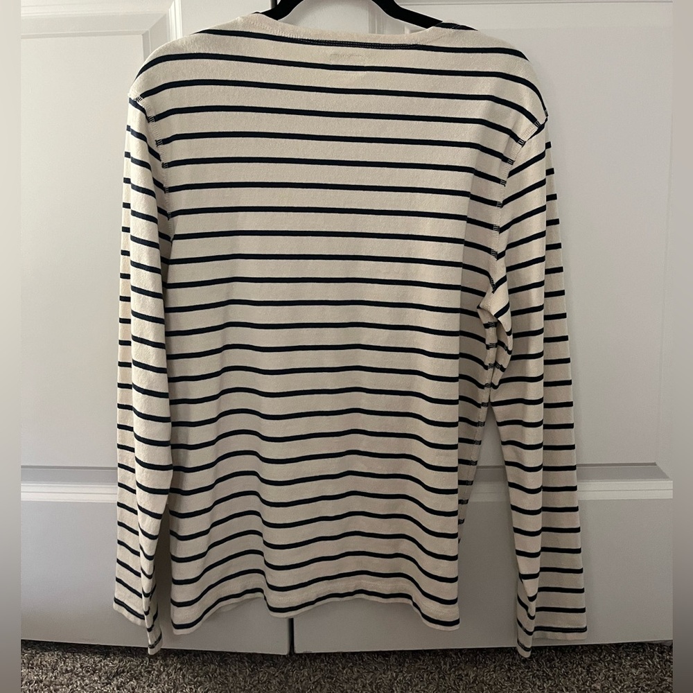 J Crew Stripped Navy Blue and White Long Sleeve - Picture 6 of 7